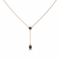 Black Diamond Elegant Drop Necklace - Daniela