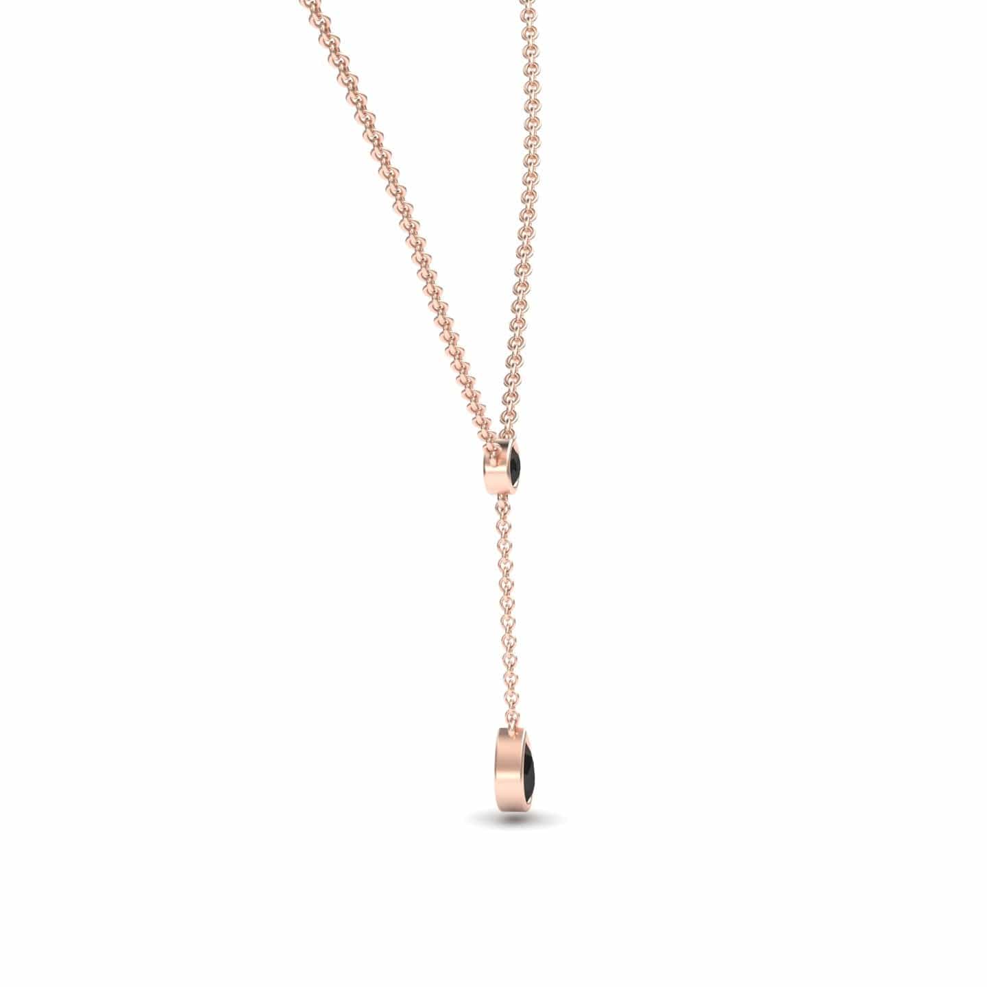 Black Diamond Elegant Drop Necklace - Daniela
