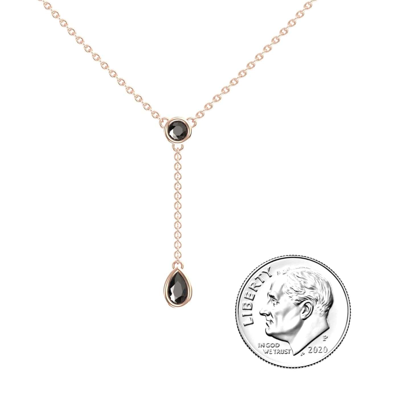 Black Diamond Elegant Drop Necklace - Daniela