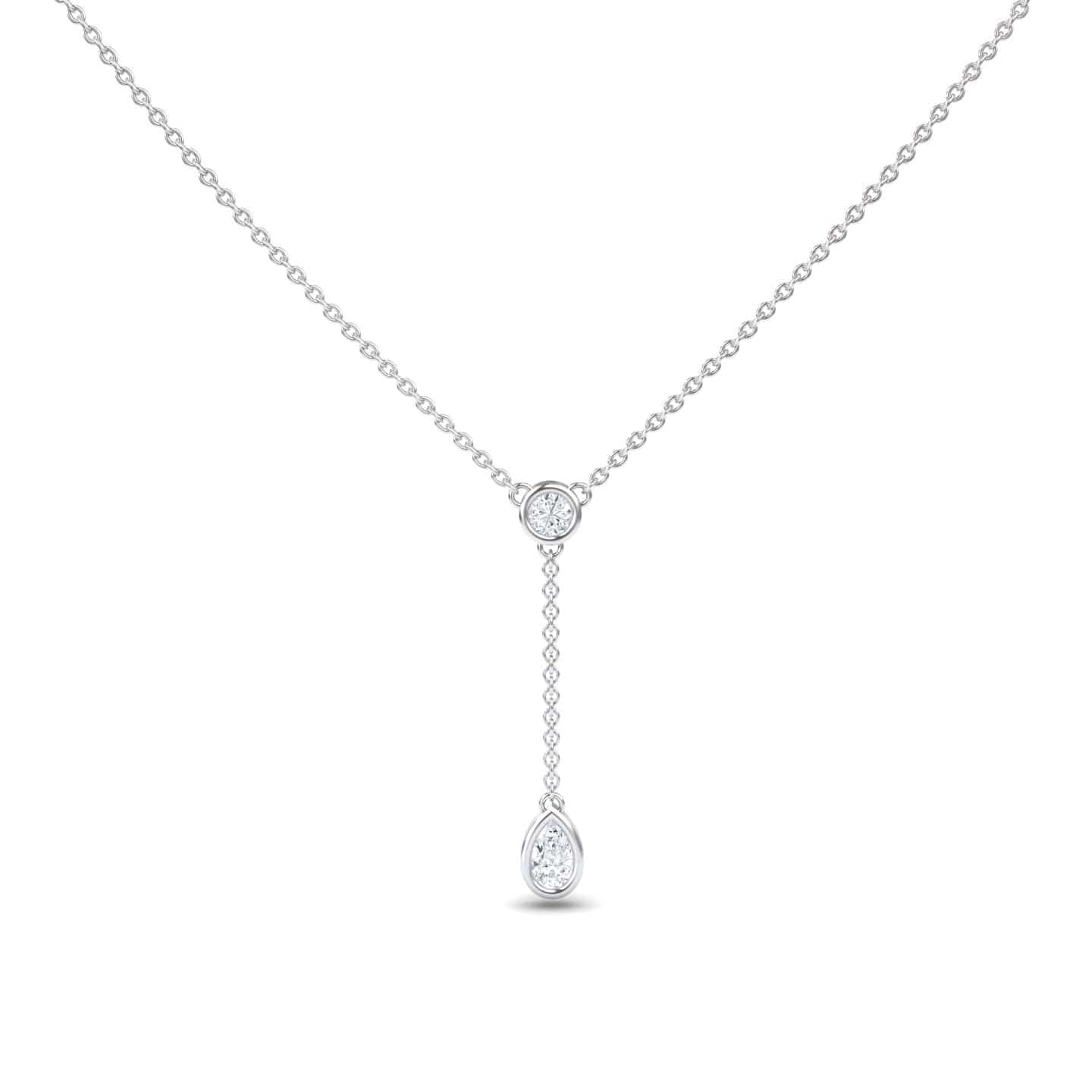 White Diamond Elegant Drop Necklace - Daniela