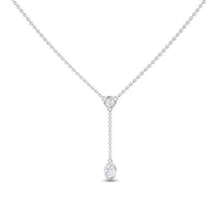 White Diamond Elegant Drop Necklace - Daniela