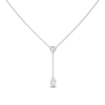 White Diamond Elegant Drop Necklace