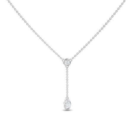 White Diamond Elegant Drop Necklace - Daniela