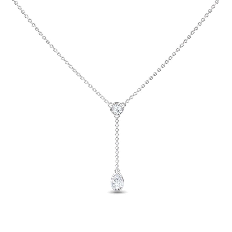 White Diamond Elegant Drop Necklace - Daniela