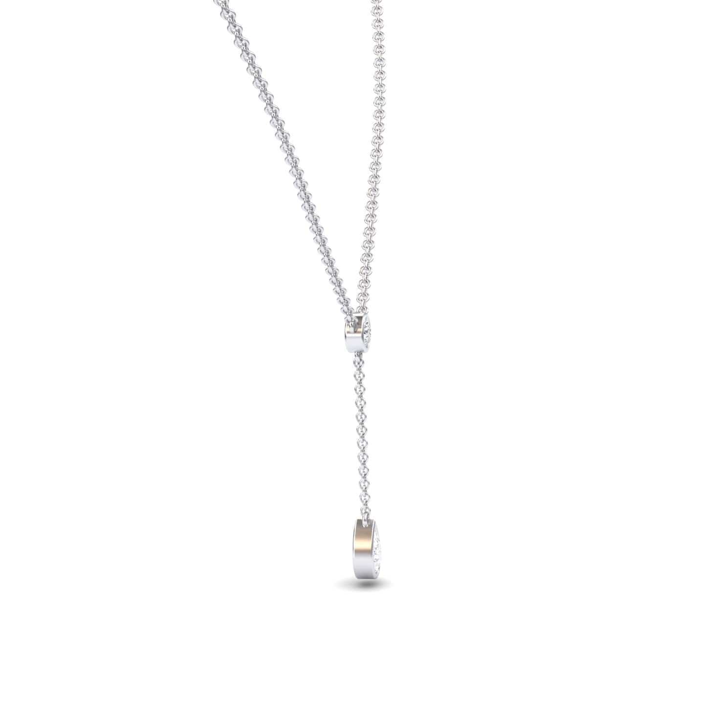 White Diamond Elegant Drop Necklace - Daniela