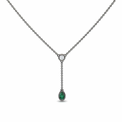 Emerald & Diamond Elegant Drop Necklace