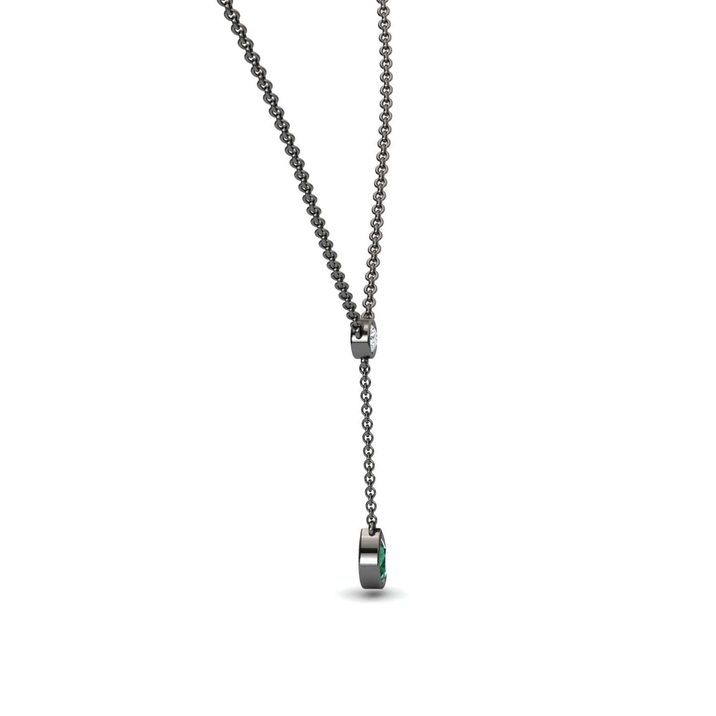 Emerald & Diamond Elegant Drop Necklace - Daniela