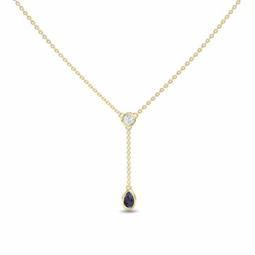 Lab Grown Alexandrite & Diamond Elegant Drop Necklace - Daniela