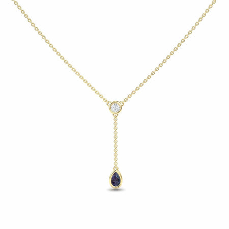 Lab Grown Alexandrite & Diamond Elegant Drop Necklace - Daniela