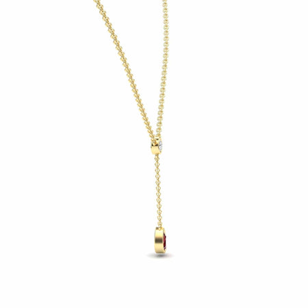 Ruby & Diamond Elegant Drop Necklace - Daniela