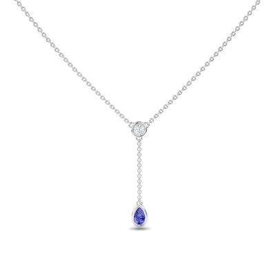 Tanzanite & Diamond Elegant Drop Necklace