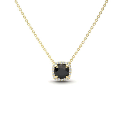 Black & White Diamond Halo Necklace