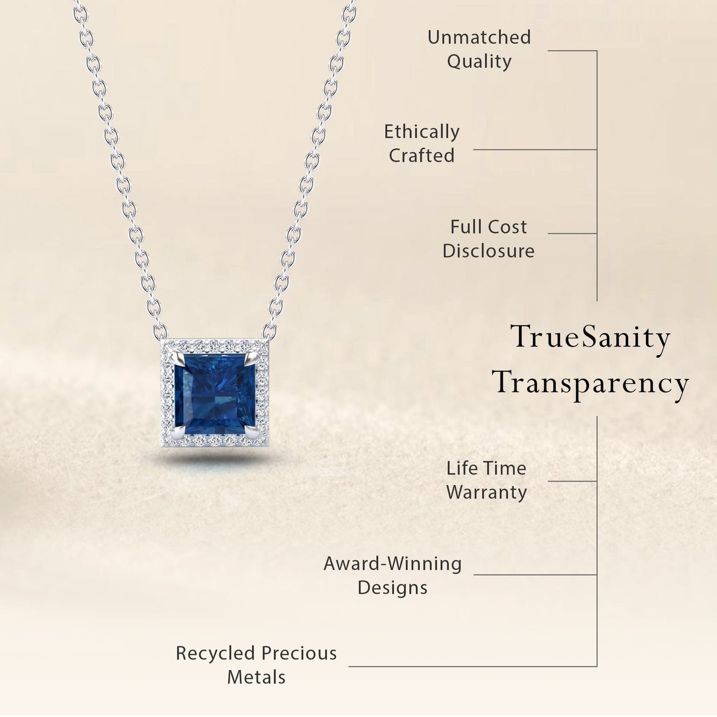 Peridot & Diamond Halo Necklace - Gabriella