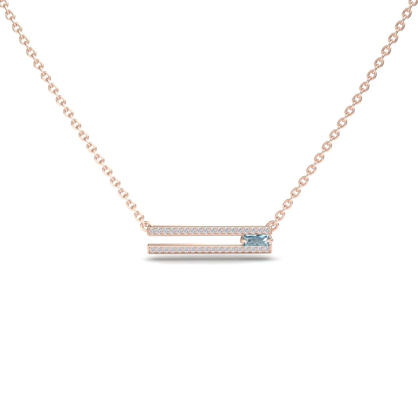Aquamarine & Diamond Bar Necklace - Beatriz