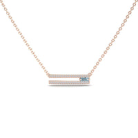 Aquamarine & Diamond Bar Necklace - Beatriz
