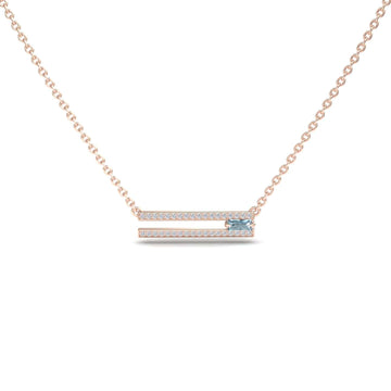 Aquamarine & Diamond Bar Necklace - Beatriz