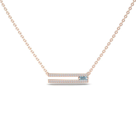 Aquamarine & Diamond Bar Necklace - Beatriz