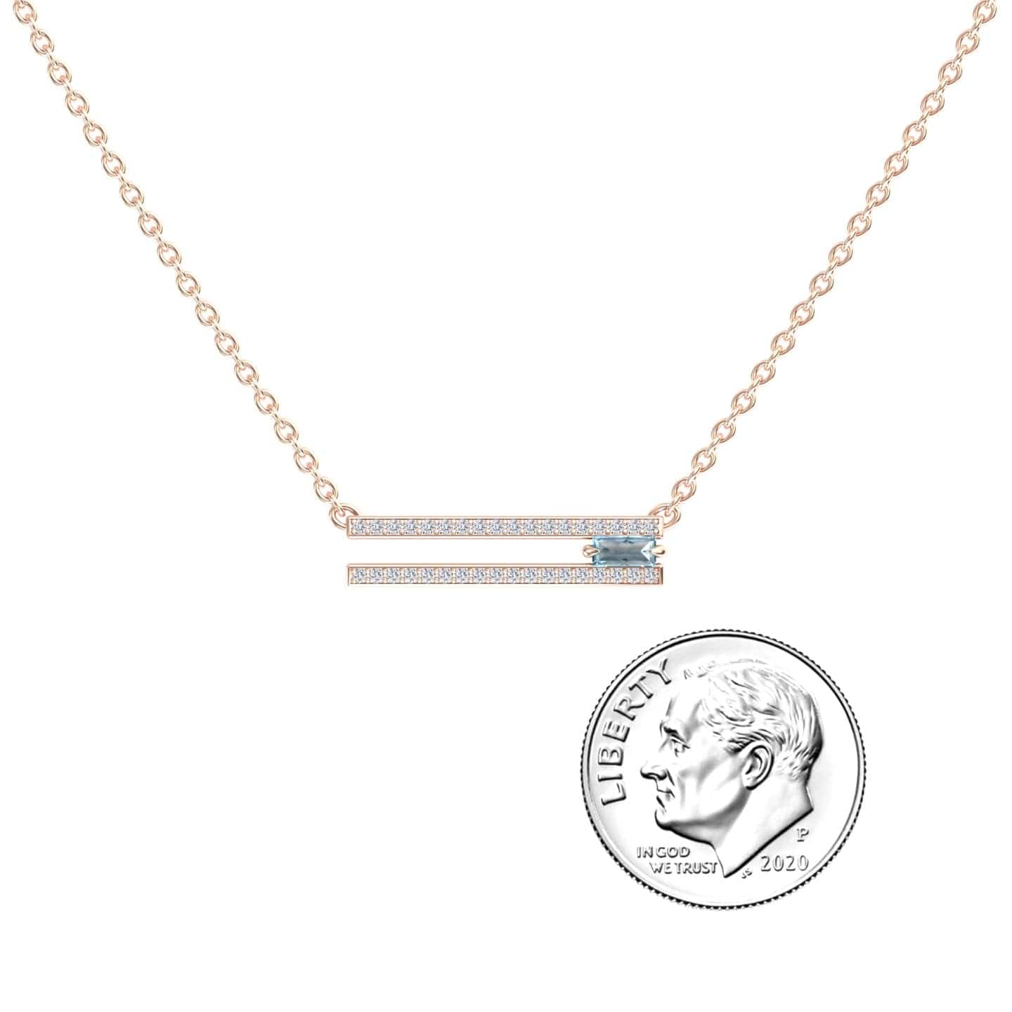 Aquamarine & Diamond Bar Necklace - Beatriz