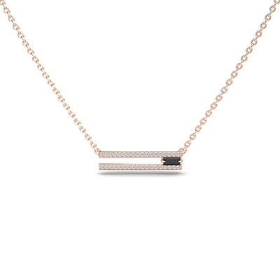 Black & White Diamond Bar Necklace