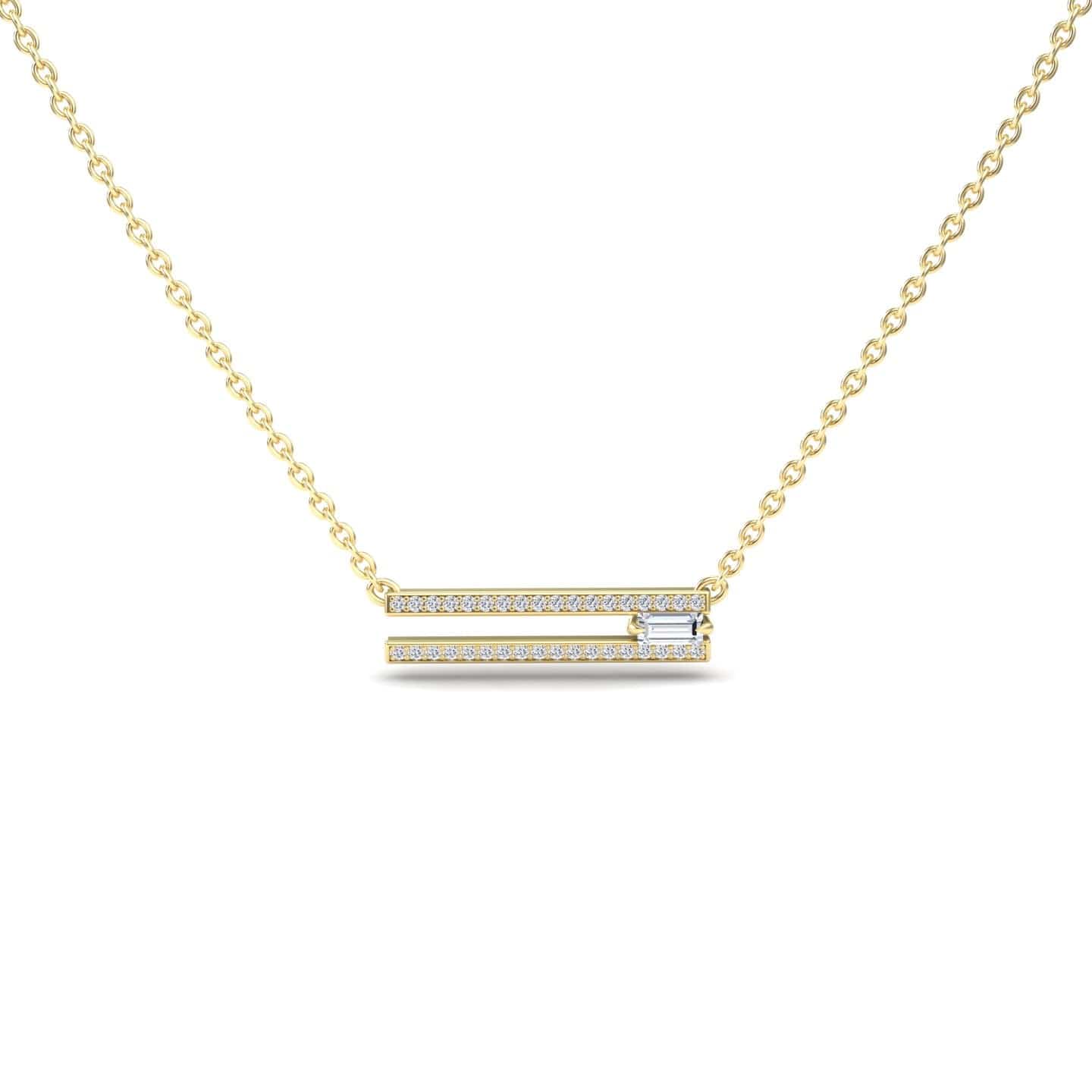 White Diamond Bar Necklace - Beatriz