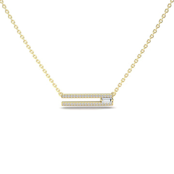 White Diamond Bar Necklace - Beatriz