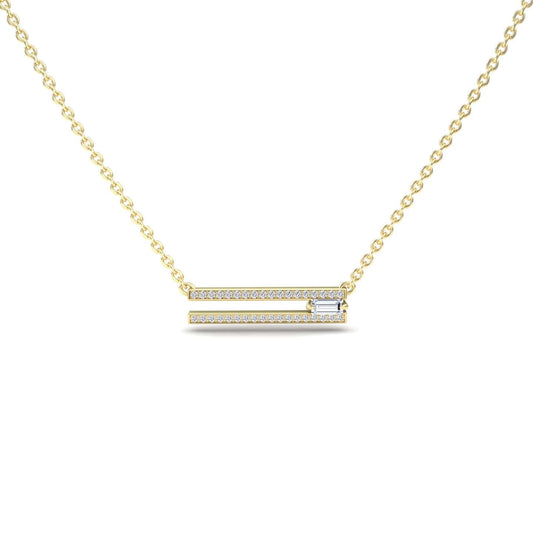 White Diamond Bar Necklace - Beatriz