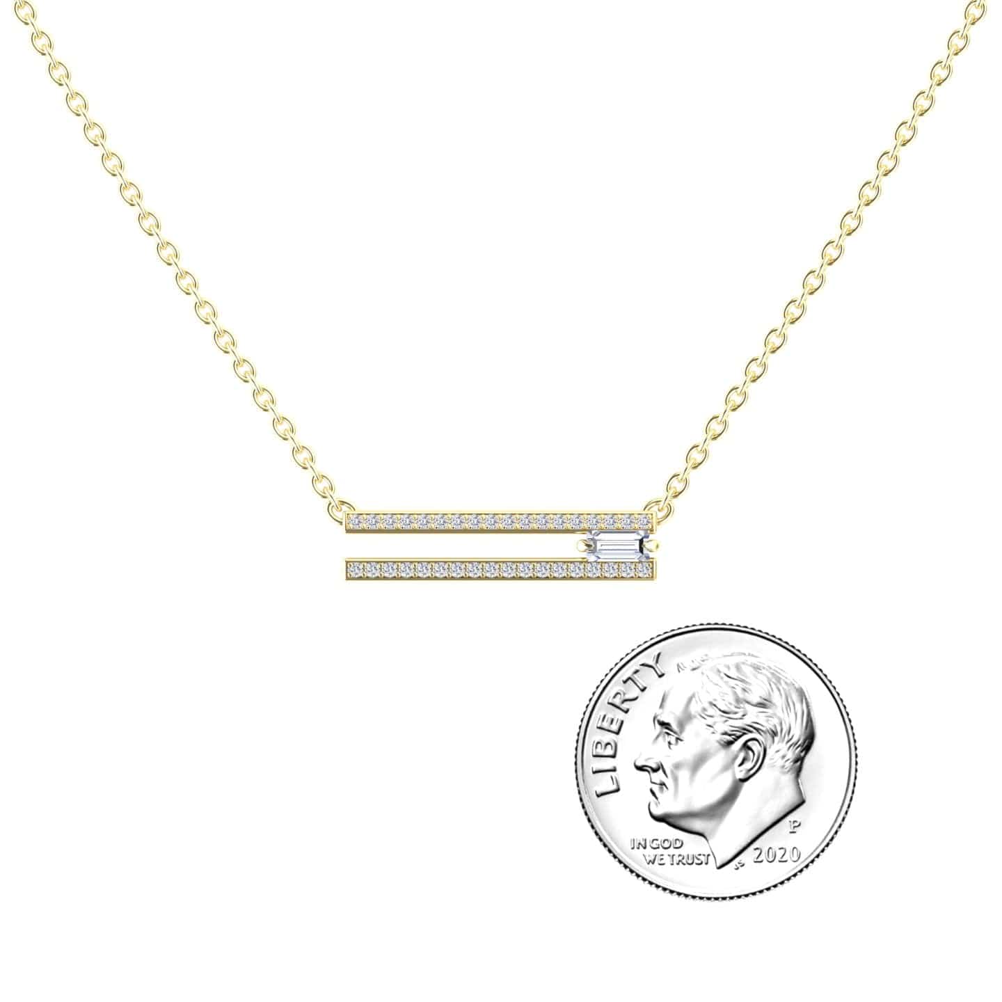 White Diamond Bar Necklace - Beatriz