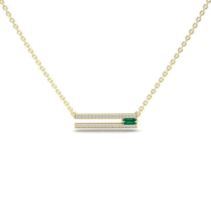 Peridot & Diamond Bar Necklace - Beatriz