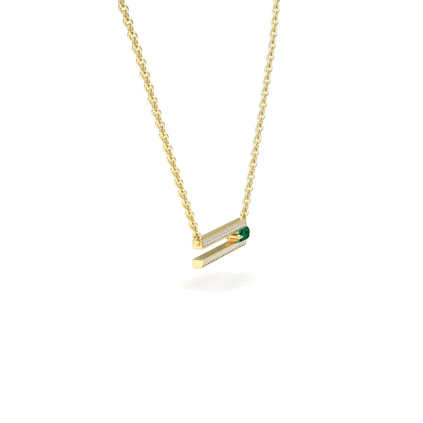 Peridot & Diamond Bar Necklace - Beatriz
