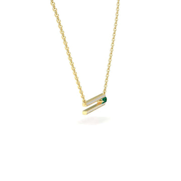 Peridot & Diamond Bar Necklace - Beatriz