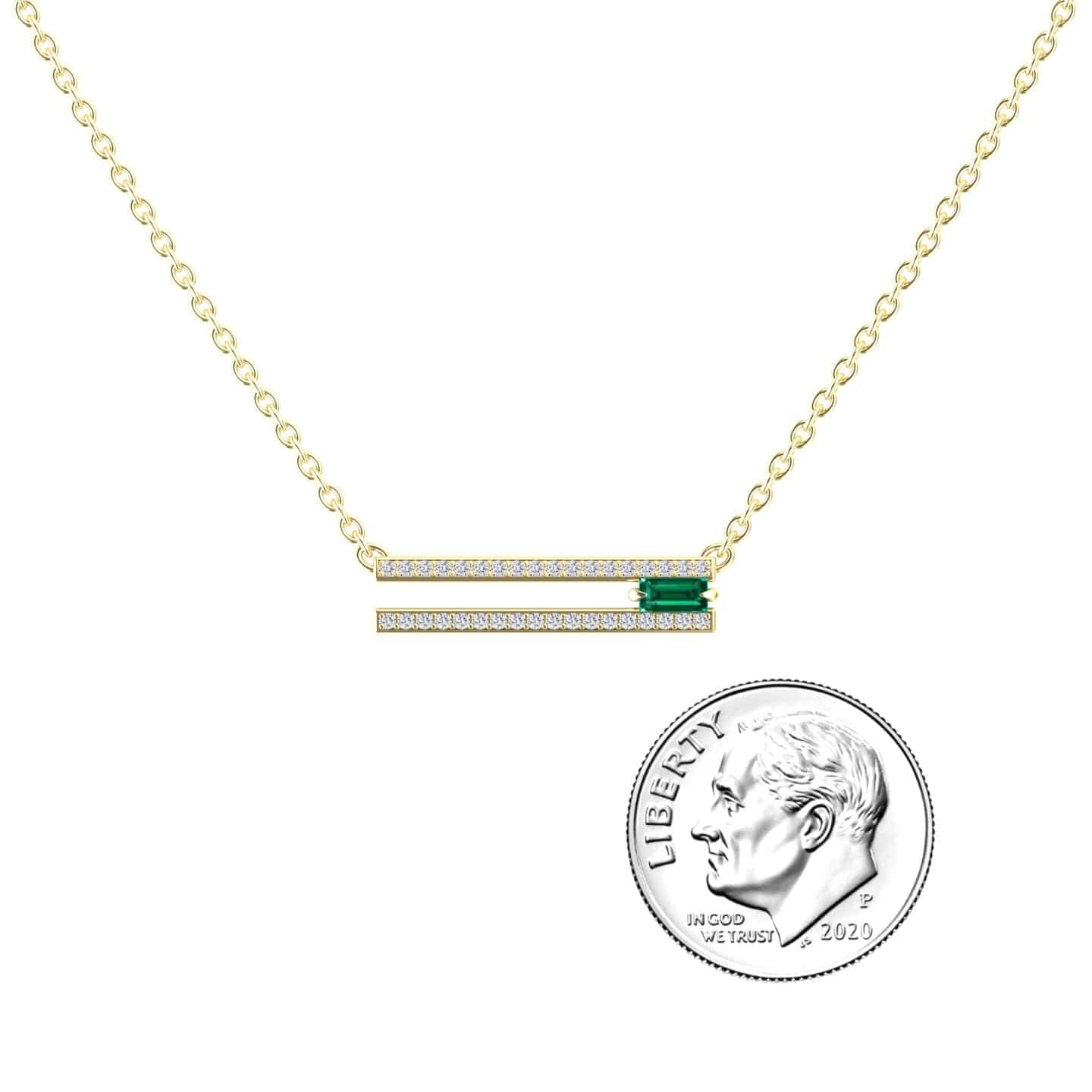 Peridot & Diamond Bar Necklace - Beatriz