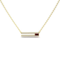 Garnet & Diamond Bar Necklace- Beatriz