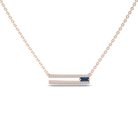 London Blue Topaz & Diamond Bar Necklace - Beatriz