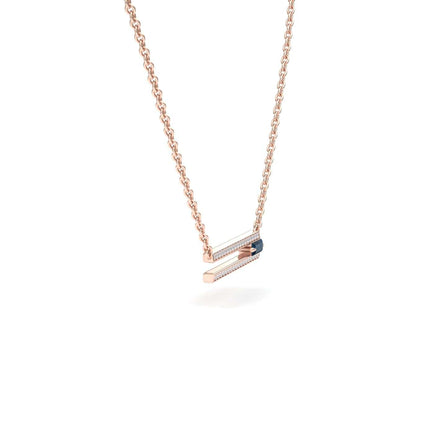 London Blue Topaz & Diamond Bar Necklace - Beatriz