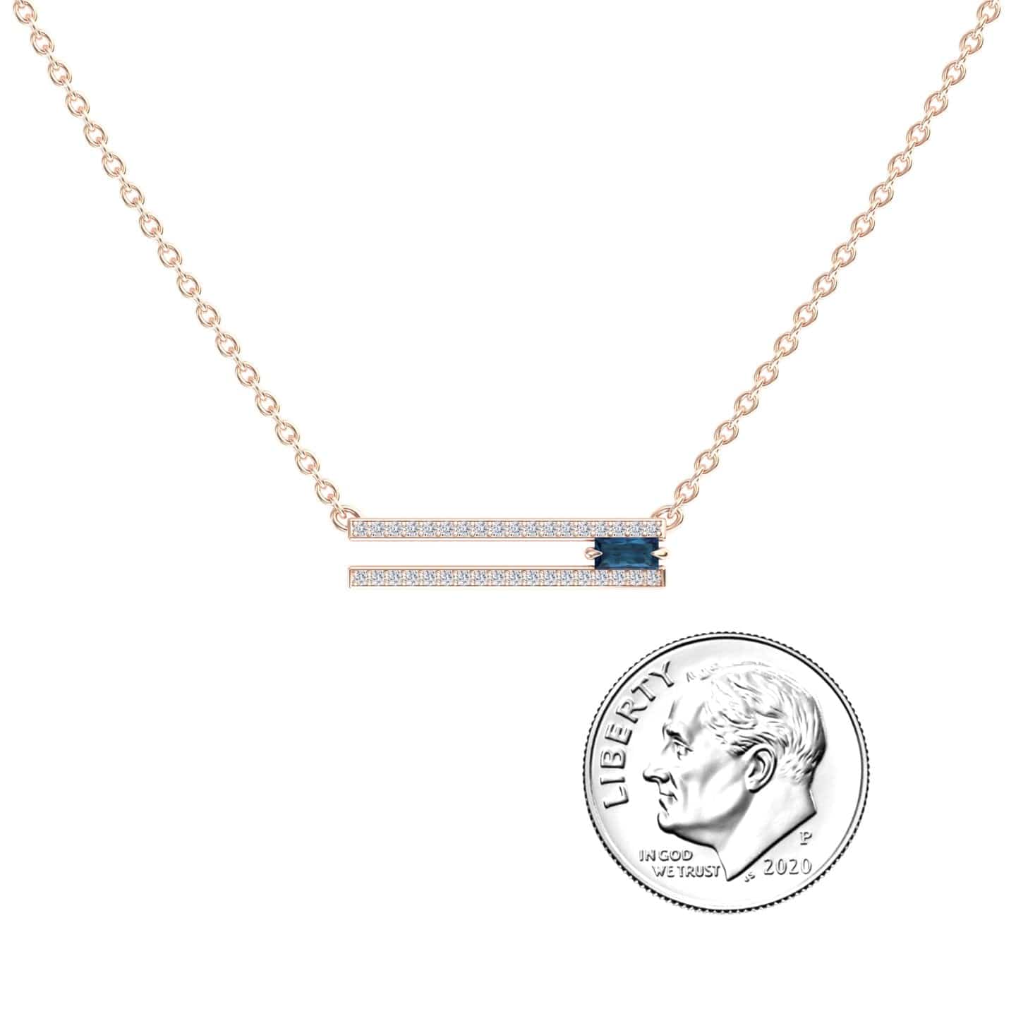 London Blue Topaz & Diamond Bar Necklace - Beatriz