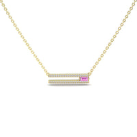 Pink Sapphire & Diamond Bar Necklace - Beatriz