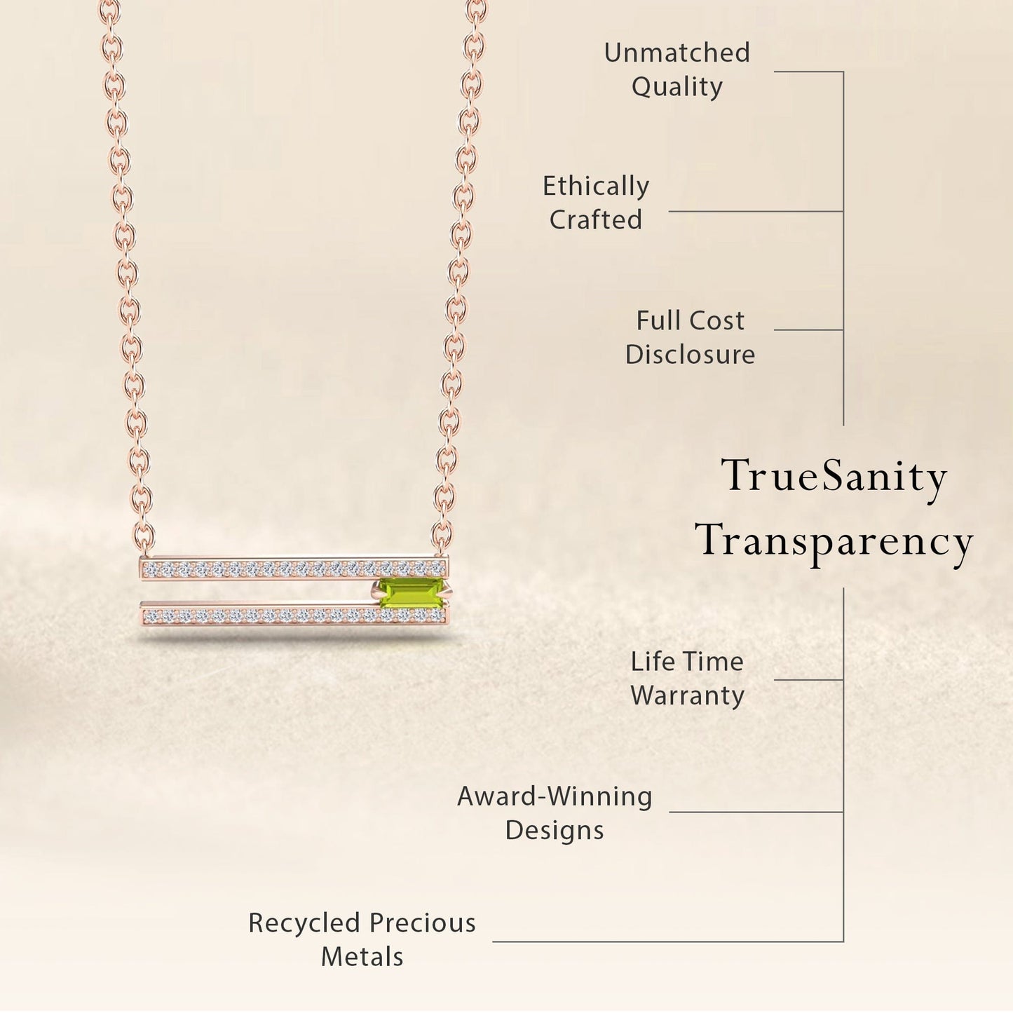 Peridot & Diamond Bar Necklace - Beatriz