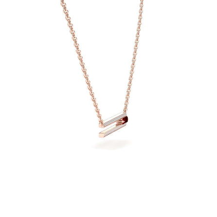 Ruby & Diamond Bar Necklace - Beatriz