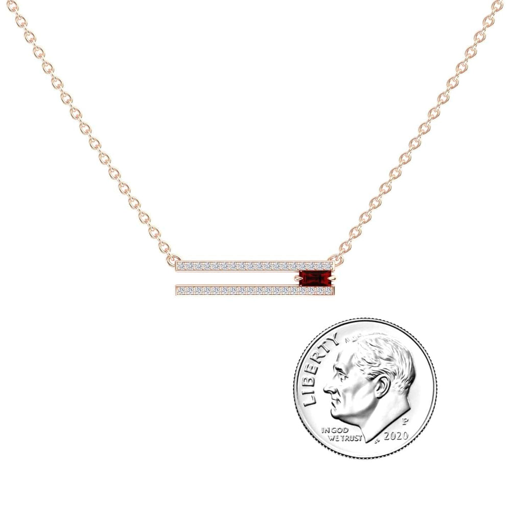 Ruby & Diamond Bar Necklace - Beatriz