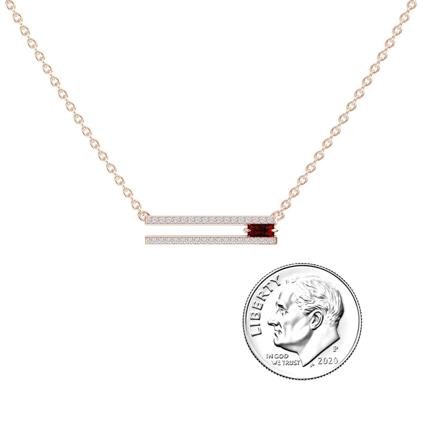 Ruby & Diamond Bar Necklace - Beatriz