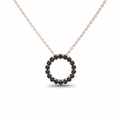 Black Diamond Circle Necklace
