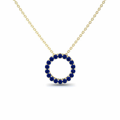 Blue Sapphire Circle Necklace
