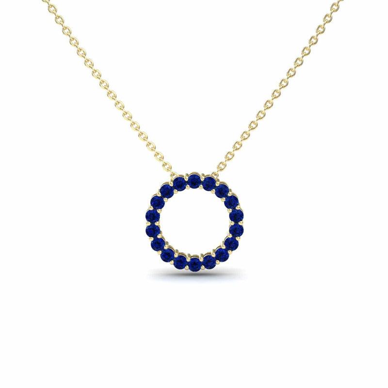 Blue Sapphire Circle Necklace - Ivanka