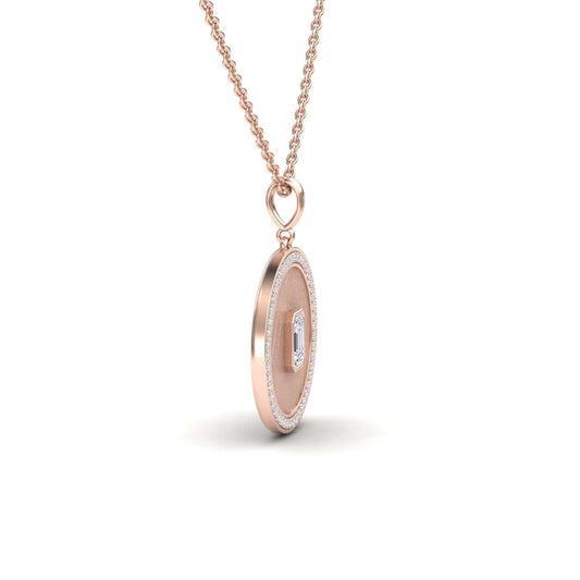 White Diamond Textured Medallion Necklace - Jasmine