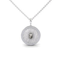 Salt & Peper Diamond Textured Medallion Necklace - Jasmine
