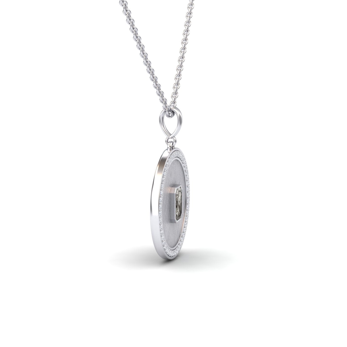 Salt & Peper Diamond Textured Medallion Necklace - Jasmine