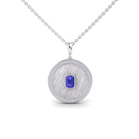 Tanzanite & Diamond Textured Medallion Necklace - Jasmine