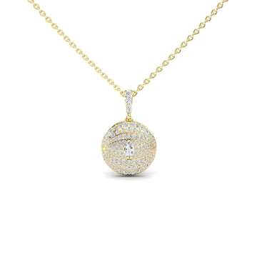 White Diamond Evil Eye Medallion Necklace - Kaitlyn