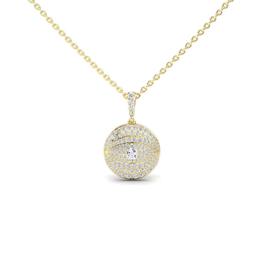 White Diamond Evil Eye Medallion Necklace - Kaitlyn