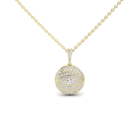 White Diamond Evil Eye Medallion Necklace - Kaitlyn
